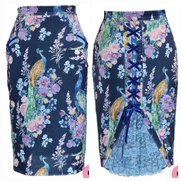 Kitten D'amour Peacocks and Palaces bustle skirt - Picture 2 of 4